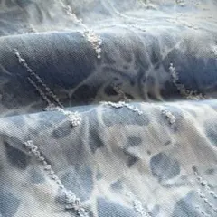⭐️筋状クラッシュ！ムラ加工 デニム センチメンタルブルー 生地 布 はぎれ端切れ