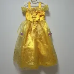 ベル風 オフショルダー花柄刺繍ドレス（黄色）