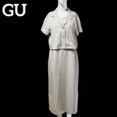 お値下げ GU ベージュ セットアップ トップス キャミソールワンピース