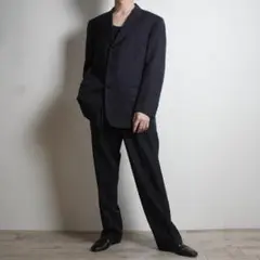 Brooks Brothers ストライプ柄シングルセットスーツ 黒/UW169