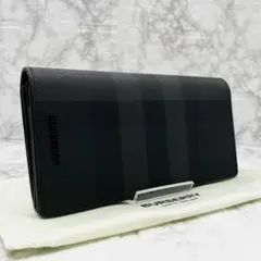 未使用品 バーバリー ノバチェック 二つ折り財布　サフィアーノレザー ブラック 未使用BURBERRY バーバリー レザー二つ折り財布 ブラック ノバ
