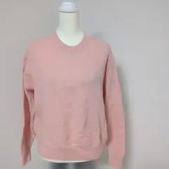 ユニクロ　ピンク クルーネック ニットセーター 長袖