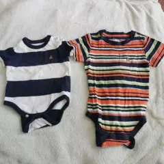 Baby Gap ストライプロンパース2点セット