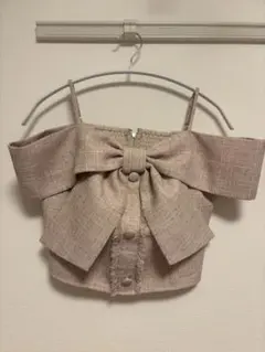 LIP SERVICEツイードリボンオフショルトップス