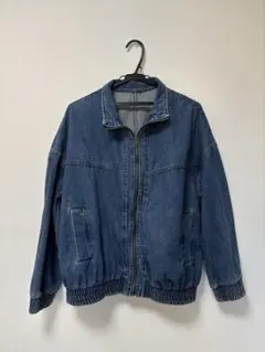 濃いデニムブルー ジッパー式ジャケット