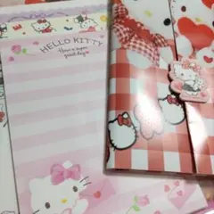 キティちゃん便箋封筒セットと可愛いシールとホロメモのおすそ分けセット