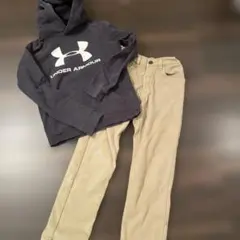 アンダーアーマーフードトレナーとEDWIN暖かなパンツ