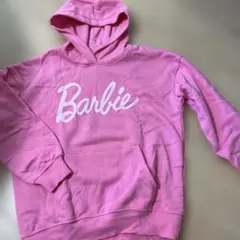 H&MBarbie ピンク フード付き裏起毛パーカー 140cm