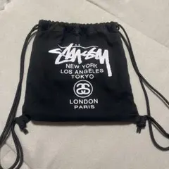 STUSSY ステューシー ナップサック ブラック ロゴ入り
