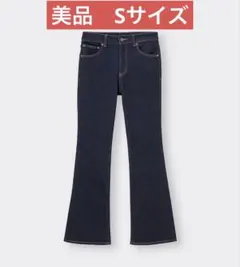 美品　GU ミドルライズフレアジーンズ 丈標準 Sサイズ