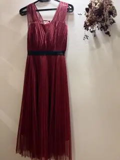 美品★Lily Brown 赤のプリーツワンピース　ドレス