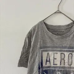 エアロポステール【S】Tシャツ クルーネック 半袖 ロゴ 灰色 綿 カジュアルのサムネイル