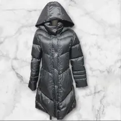 【未使用タグ付き】チバイホワイト　ブラック　ダウンコート　フード取り外し可