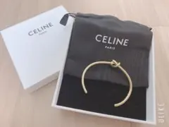 CELINE レギュイール ダブルブレスレット カーキ カーフスキン