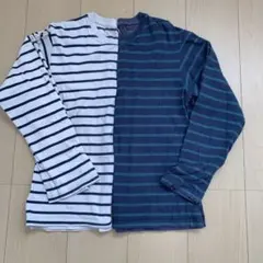 ユニクロボーダーTシャツ160センチ2枚セット