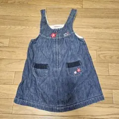 ミキハウス　デニム ジャンバースカート 90
