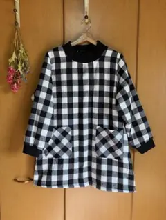 新品✨保育士エプロン　チェックエプロン　エプロン　すてきな先生