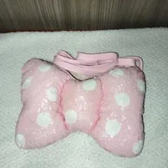 ディズニー　ミニー　リボン　スパンコール　ショルダーバッグ　ポシェット　ピンク