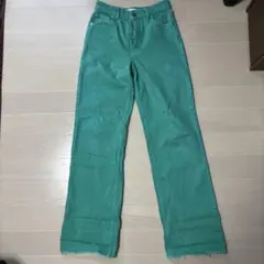 ZARA グリーン デニムパンツ