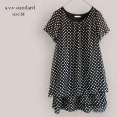 【a.v.v standard】✨美品✨チュニックブラウス　半袖　ドット　フレアのサムネイル