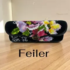 FEILER フェイラー　刺繍花柄 メガネケース
