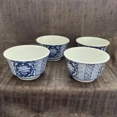 有田焼 秀峰 染付 鉢 4客セット　昭和レトロのサムネイル