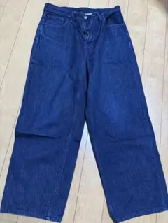 ユニクロ　ワイドストレートジーンズ 29 ネイビー