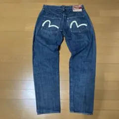 EVISU lot.2018希少緑耳 白タブ シンチバックW35L35のサムネイル