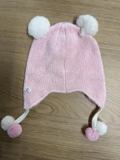 ミキハウス 耳あて付きニット帽 ピンク FREE（44〜48cm）
