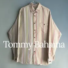 Tommy Bahama マルチストライプ シルク長袖シャツ ヴィンテージ Mのサムネイル