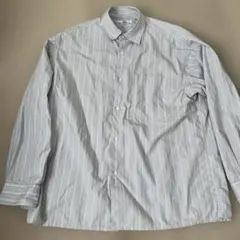 UNIQLO C ブロードオーバーサイズシャツ ストライプ ブルー M
