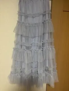 Lovilyn ティアードチュールスカート ブルー