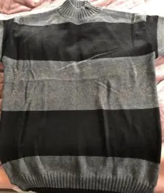 ストライプ長袖ニットセーター