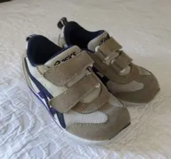 アシックス asics ベージュ/ネイビー スニーカー　16.5cm