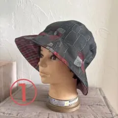 ハンドメイド　チューリップハット　リメイク生地