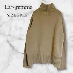 ラジエム　ニット　セーター　ハイネック　レディース　長袖　カジュアル　モカカーキ