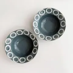 リムボウル（小）　2枚セット　グレー　波佐見焼　サークルリング　小鉢　小皿　新品のサムネイル