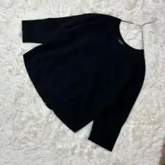 ナノユニバース nano universe キーネックプルオーバー 黒 F