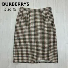BURBERRYS バーバリー ウール チェック柄 タイトスカート 15のサムネイル