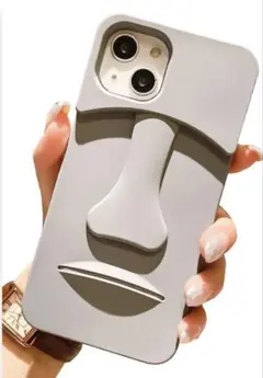 iPhone 13モアイシリコンスマホケース
