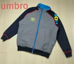 umbro アンブロ　ギンガムチェック柄ジャケット　130 ネイビー　ロゴ
