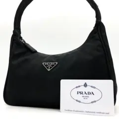 ✨美品✨プラダ アクセサリーポーチ 三角ロゴプレート テスートナイロン ブラック
