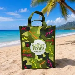 2枚セット　新品未使用　ホールフーズ　 エコバッグ　迷彩柄　wholefoodsのサムネイル