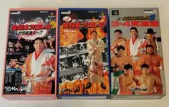 【箱・説明書付／起動確認済】全日本プロレス SFC 3本セット