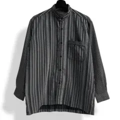 値下げ 美品【VINTAGE】80s 90s バンドカラー レトロシャツ 総柄