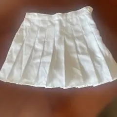 インナーパンツ付プリーツスカート 白
