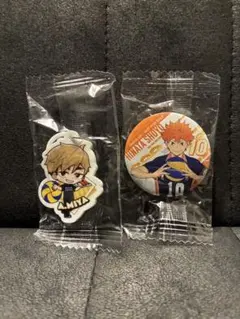 くら寿司　ビッくらポン　ハイキュー　日向翔陽　宮侑 目印チャーム&缶バッチ