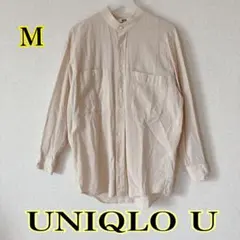 UNIQLO ユニクロU ワイドフィット スタンドカラー ストライプシャツ M