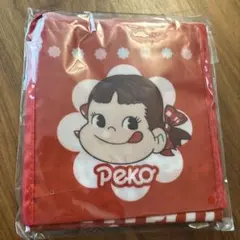 【未開封】不二家ペコちゃん チェック柄エコバッグ