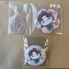 忍たま乱太郎 ふんわり桜もちぴこの段　山田利吉　アクリルスタンド➕缶バッジセット